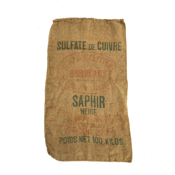 Sac en toile de jute ancien pour décoration murale